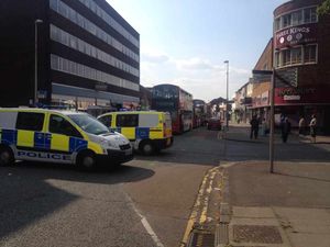 West Bromwich High Street is sealed off. Picture by Mike Claridge.