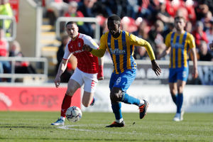Tyrese Fornah of Shrewsbury Town and Ben Wiles of Rotherham United (AMA)