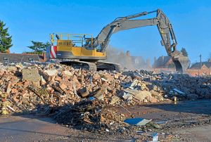 Demolition work at Shrewsbury's former Copthorne Barracks