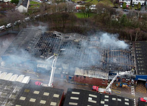 Scene of the fire at Midland Food Group.