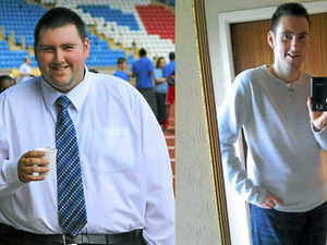 Supporting image for story: James is half the man after shedding 11st 7lb