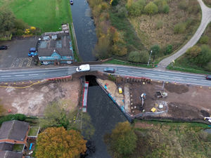 Work continues on the York's Bridge in Pelsall.