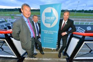 Rupert Lowe, Andrew Kerr, and Martin Daubney at Wolverhampton Racecourse