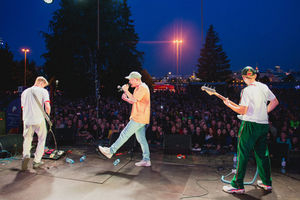 The band on stage
