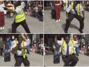 Supporting image for story: WATCH: Dancing security guard captured throwing shapes in viral video 