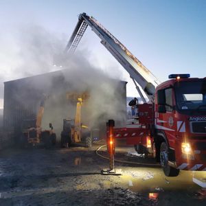 Dozens of firefighters were sent to the barn fire near Westbury. Photo: Montgomery Fire Station