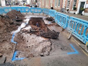 Supporting image for story: Water main bursts on Bridgnorth high street