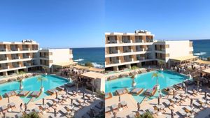 West Midlands woman films “stampede-like” rush for sunbeds at Akasha Beach Hotel and Spa in Hersonissos, Crete.