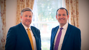 Matty Thavenot, headmaster of Prestfelde School (left) with headmaster of Shrewsbury School, Leo Winkley