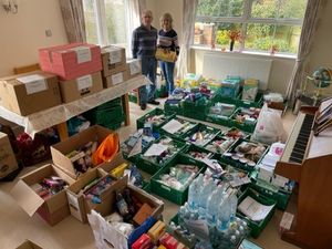 Supporting image for story: Couple become centre of Staffordshire town for Ukraine donations