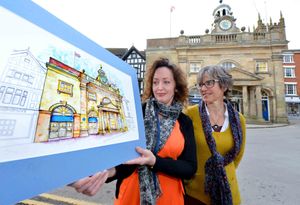 Jilly Oxlade-Arnott with museum assistant Petra Bindloss