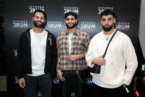 (L to R) Ishan lad (C), Indi Singh (R) and guest attend the Sephora Birmingham VIP launch party at The Bullring & Grand Central on November 12, 2024 in Birmingham, England. (Photo by Dave Benett)