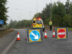 Supporting image for story: M54 slip road closed in Telford for further investigations into human skull discovery