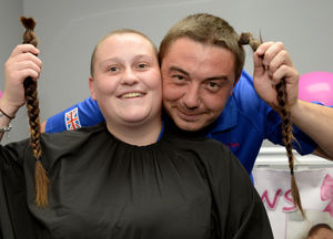 Ellie with partner Nick Hall, Harper's father