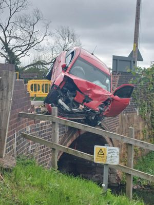 The wreckage captured by passerby Stephanie Hardman