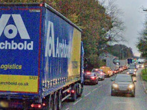 Congestion on the A460 Cannock Road near Laney Green