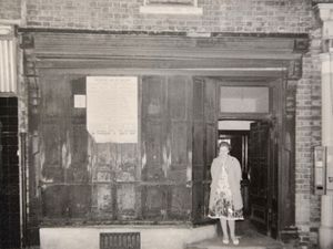Smiths Gallery in West Bromwich. Pictured is Patricia Cook outside the shop in 1960