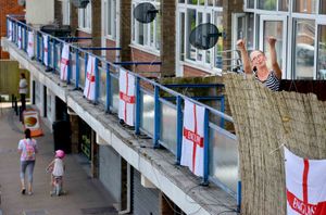 Lara Mortimer in Spring Lane cheering for England