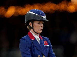 Charlotte Dujardin competes at the London International Horse Show in 2023