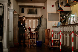 Jennie Orgill cleans up at the Beacon pub