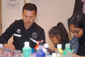 Stars from Walsall FC enjoy a day of sporty-themed activities at Acorns Children’s Hospice