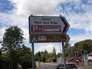 A sign directing people to the Oxon Park & Ride site in Shrewsbury. Picture: LDRS