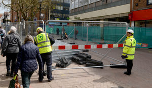 Numerous barriers are on Pride Hill at the moment