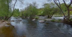 The firefighters were training on a river in Llangollen when they encountered the woman. Photo: Google Street Map