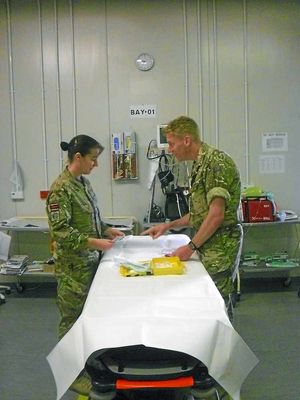 Lt Col Heather Tysall with Emergency Department consultant Lt Col Harvey Pynn