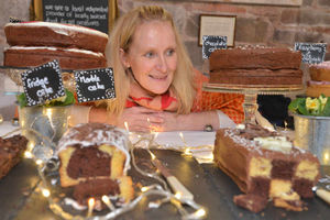Pennie Pergilly with her cake stall at the Chocolate Festiva