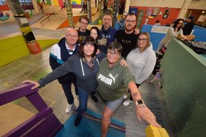 Toby's mother Shane Game (front left) with his auntie Mandy Griffiths. Joining them were, from left, Toby's uncle, Darren Wheeler, his brother Ollie Game and partner Rosie Ward, his uncle Jake Kay, and brother Zach Wheeler with partner Paige Smith.