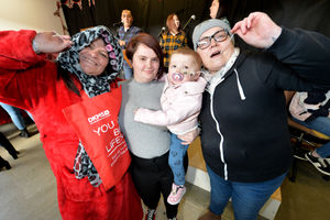 Phoebe and mother Emma, pictured with Michalle O'Sell and Karen Westwood from the Musings of a Black Country Wench