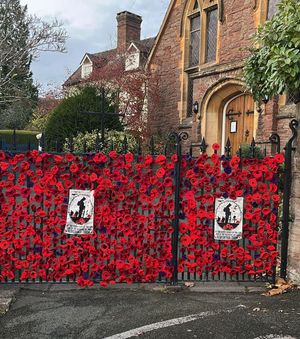 The display before the posters were cut down