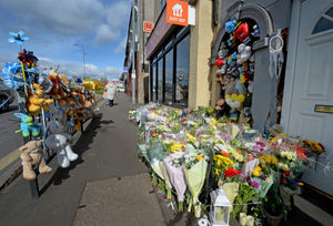 Tributes left at the scene where baby Ciaran died