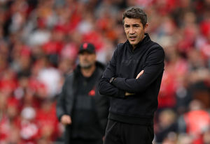 Bruno Lage had a difficult end to the campaign with results hard to come by. Here he watches on as Wolves are beaten 3-0 by Liverpool (Getty)
