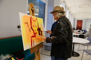 Artworks were created during the event inside the Glaze cafe