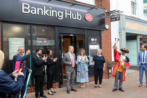Josh Newbury MP was in Rugeley to cut the ribbon for the brand new Banking Hub.