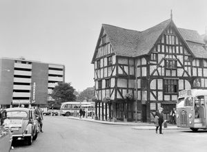 Historic Rowley's House in Shrewsbury in the 1960s.