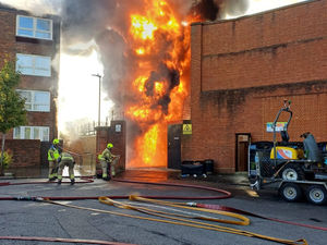 Photo posted by London Fire Brigade of the fire at an electrical substation in Maida Vale, west London