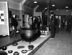 The original Coalbrookdale museum, established in 1959 by Allied Ironfounders near the Abraham Darby furnace. Likely photographed in the late 1960s; later demolished to make way for car parking.