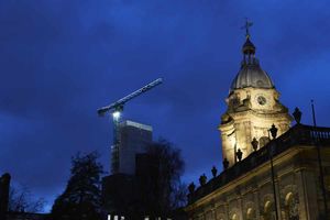 View of 103 Colmore Row from St Philip's churchyard