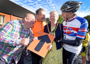 Businessman Henry Carver, second left, pictured here at last September's event, had been instrumental in helping organise the half marathon