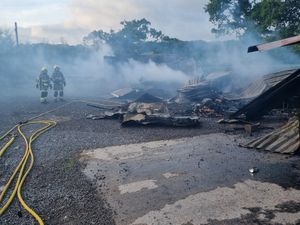 Supporting image for story: Firefighters tackle large blaze at Much Wenlock farm shop