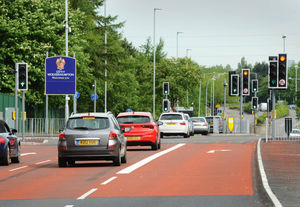 Birmingham New Road at its junction with Shaw Road