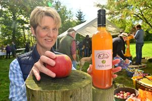 Willey Village Hall , near Broseley, and the annual Apple Press day where people can bring there apples to be turned into juice. Lisa Grace from Broseley.