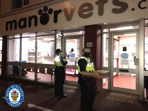 The student officers brought the snake in a box to Manor Vets in Halesowen 
