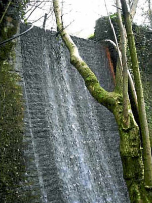 A section of the dam wall as it can be seen today