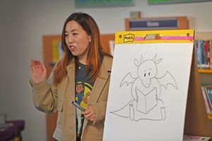 Vivian Truong went through her process for drawing as part of the event