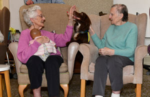 Care home residents Iris Payne and Valerie Whittaker