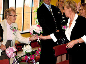 Supporting image for story: Proud Edna, 97, is oldest bridesmaid